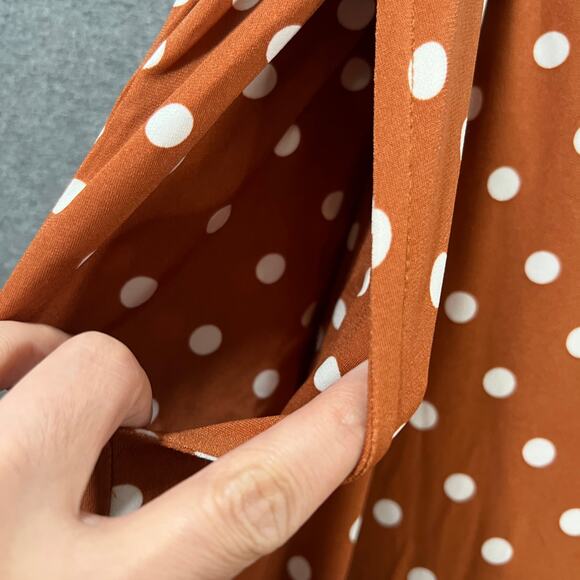 Girl With Curves Regular Wide Leg Printed Knit Pants Rust Dot, X-Large - Picture 8 of 9